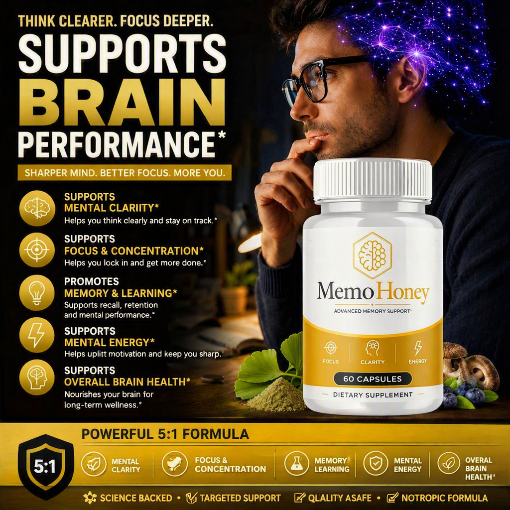 MemoHoney supports brain performance — mental clarity, focus, memory, energy and overall brain health